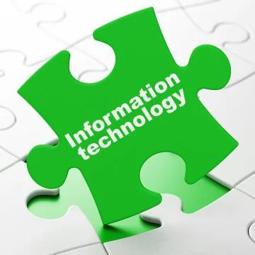 Data concept: Information Technology on puzzle background Stock Illustration