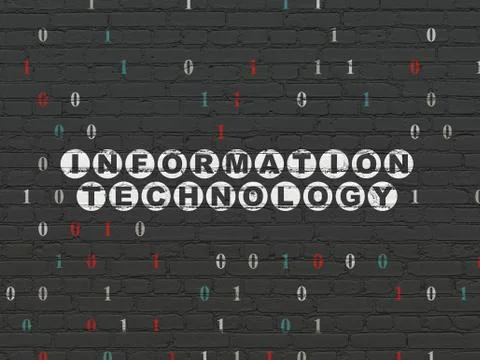 Data concept: Information Technology on wall background Illustrazione stock