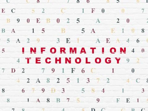 Data concept: Information Technology on wall background Illustrazione stock