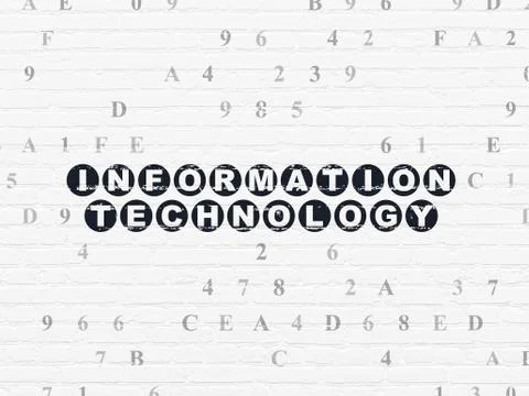 Data concept: Information Technology on wall background Illustrazione stock