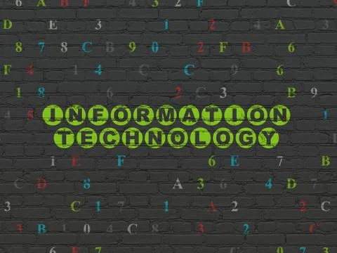 Data concept: Information Technology on wall background Illustrazione stock
