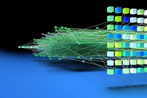 Data concept, Internet connection network high digital technology. 3D Render. Stock Illustration
