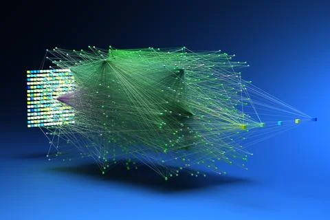 Data concept, Internet connection network high digital technology. 3D Render. Stock Illustration