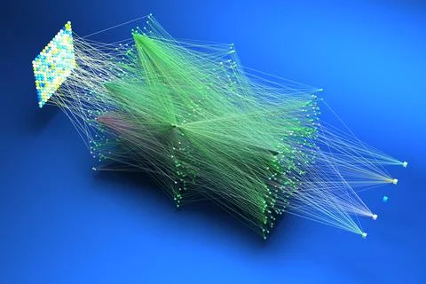 Data concept, Internet connection network high digital technology. 3D Render. Stock Illustration