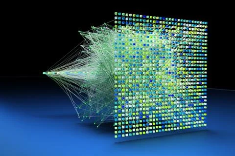 Data concept, Internet connection network high digital technology. 3D Render. Stock Illustration