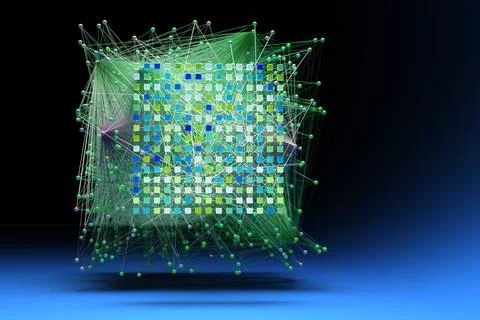 Data concept, Internet connection network high digital technology. 3D Render. Stock Illustration