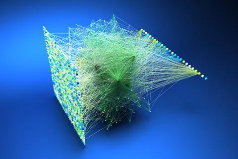 Data concept, Internet connection network high digital technology. 3D Render. Stock Illustration