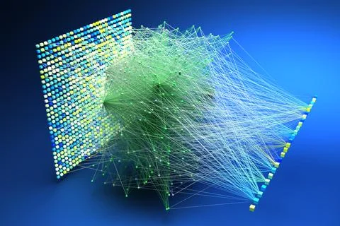 Data concept, Internet connection network high digital technology. 3D Render. Stock Illustration