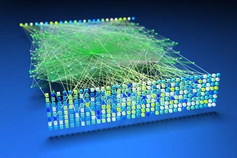 Data concept, Internet connection network high digital technology. 3D Render. Stock Illustration