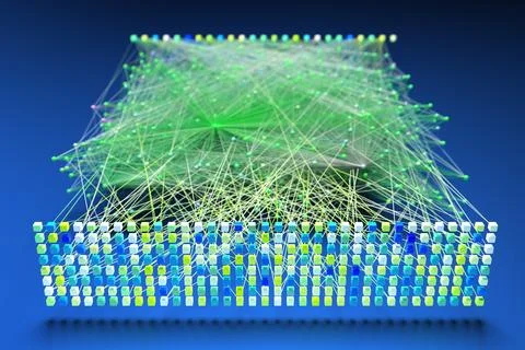 Data concept, Internet connection network high digital technology. 3D Render. Stock Illustration