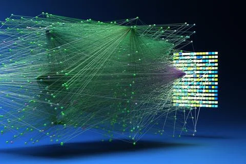 Data concept, Internet connection network high digital technology. 3D Render. Stock Illustration
