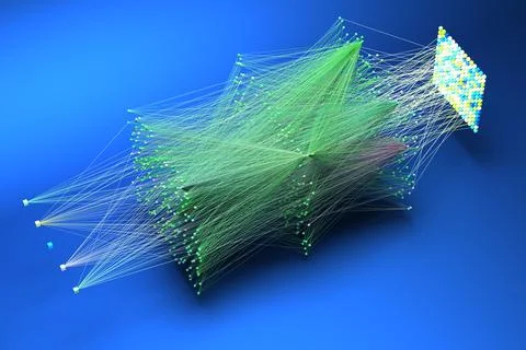 Data concept, Internet connection network high digital technology. 3D Render. Stock Illustration