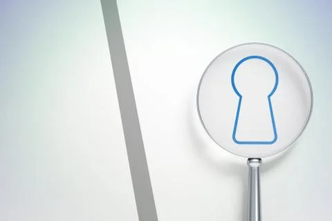 Data concept:  Keyhole with optical glass on digital background 스톡 일러스트