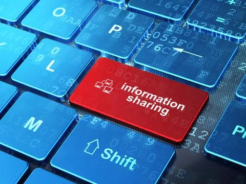 Data concept: Lan Computer Network and Information Sharing on computer keyboard Stock Illustration