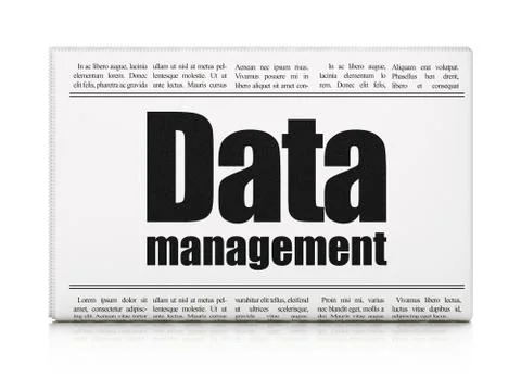 Data concept: newspaper headline Data Management Stock Illustration