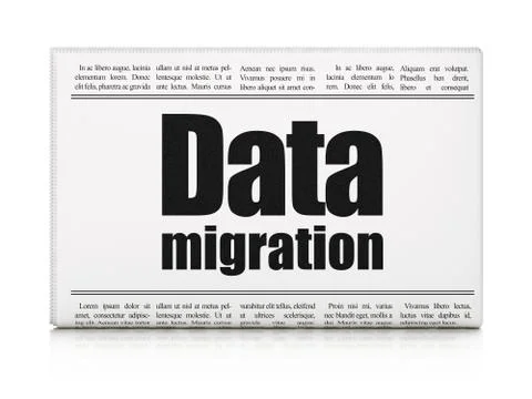 Data concept: newspaper headline Data Migration Stock Illustration