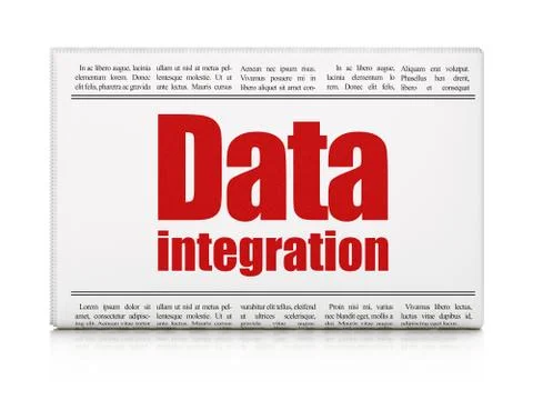 Data concept: newspaper headline Data Integration Stock Illustration