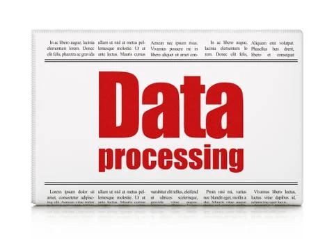 Data concept: newspaper headline Data Processing Illustrazione stock