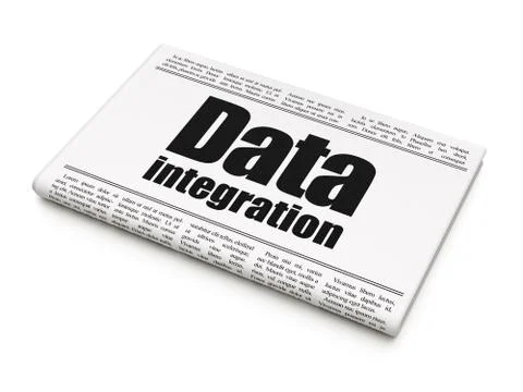 Data concept: newspaper headline Data Integration Stock Illustration