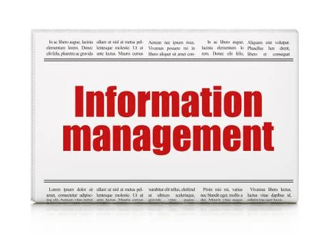 Data concept: newspaper headline Information Management Stock Illustration