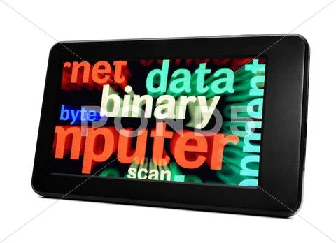 Data concept on pc tablet Stock Illustration