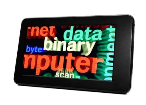 Data concept on pc tablet Stock Illustration