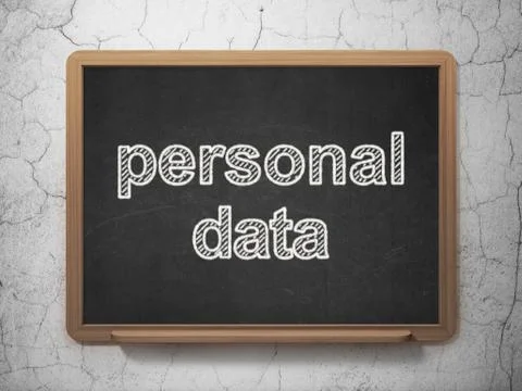 Data concept: Personal Data on chalkboard background Illustrazione stock