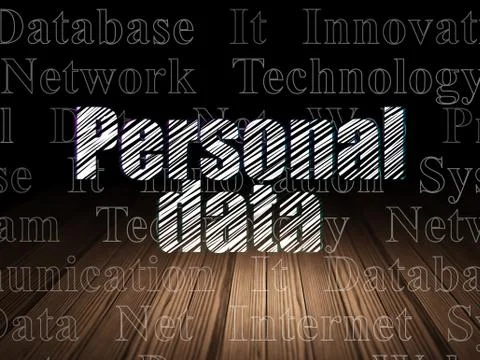 Data concept: Personal Data in grunge dark room Illustrazione stock