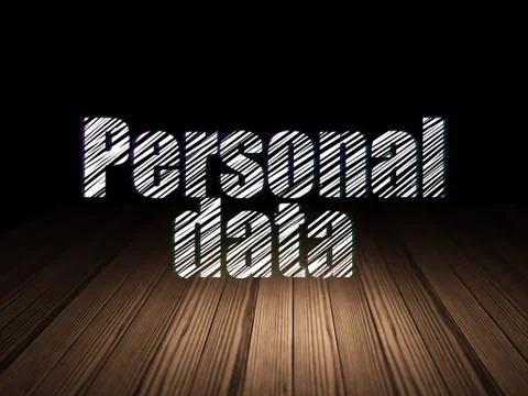 Data concept: Personal Data in grunge dark room Illustrazione stock