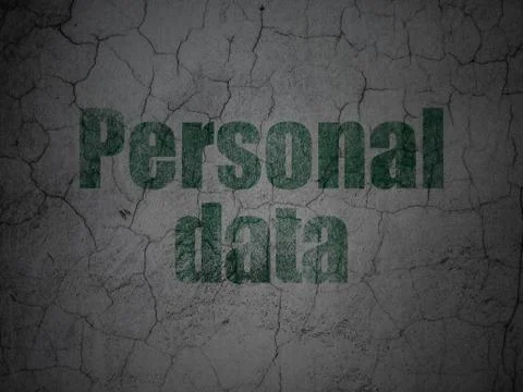 Data concept: Personal Data on grunge wall background Illustrazione stock