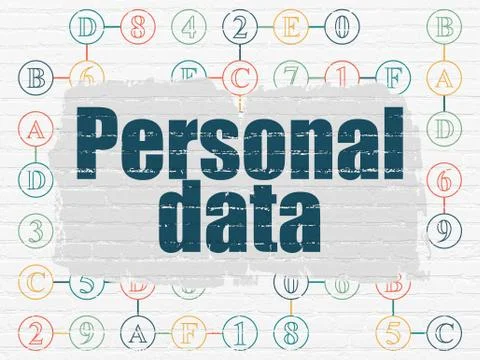 Data concept: Personal Data on wall background Stock Illustration