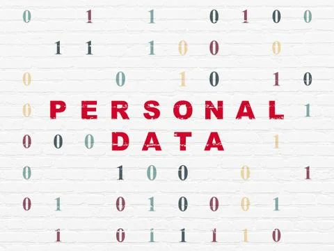 Data concept: Personal Data on wall background Illustrazione stock