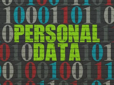 Data concept: Personal Data on wall background Illustrazione stock