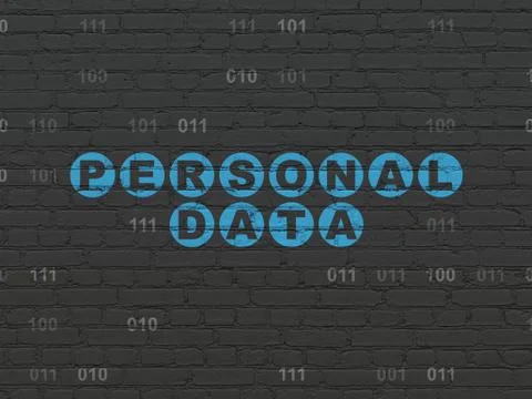 Data concept: Personal Data on wall background Stock Illustration