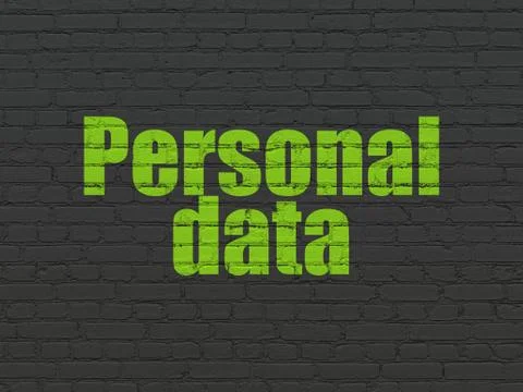 Data concept: Personal Data on wall background Illustrazione stock