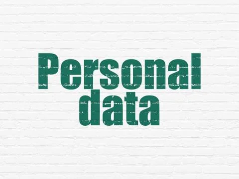 Data concept: Personal Data on wall background Illustrazione stock