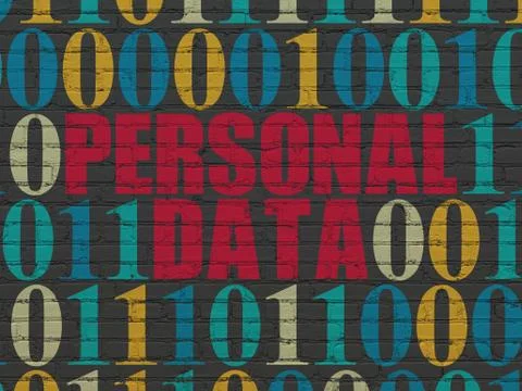 Data concept: Personal Data on wall background 스톡 일러스트