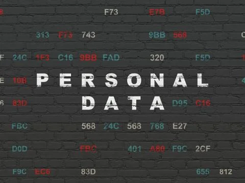 Data concept: Personal Data on wall background Illustrazione stock