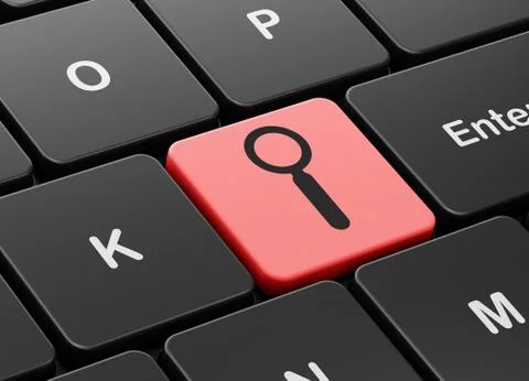 Data concept: Search on computer keyboard background Stock Illustration