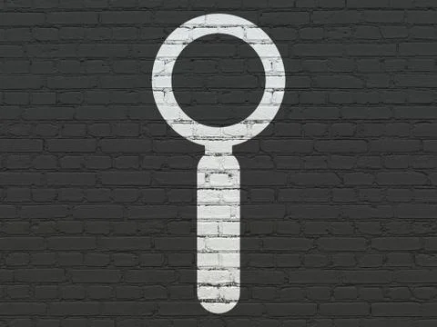 Data concept: Search on wall background Ilustración de archivo