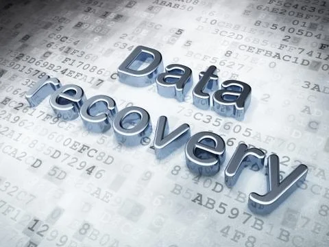Data concept: Silver Data Recovery on digital background Stock Illustration