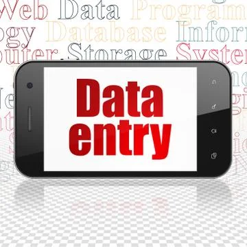 Data concept: Smartphone with Data Entry on display Stockillustratie