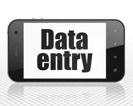 Data concept: Smartphone with Data Entry on display Stock Illustration