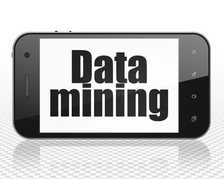 Data concept: Smartphone with Data Mining on display Illustrazione stock