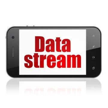 Data concept: Smartphone with Data Stream on display Ilustración de archivo