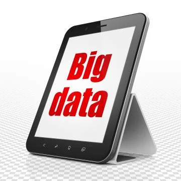 Data concept: Tablet Computer with Big Data on display 스톡 일러스트