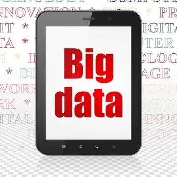 Data concept: Tablet Computer with Big Data on display Stock Illustration