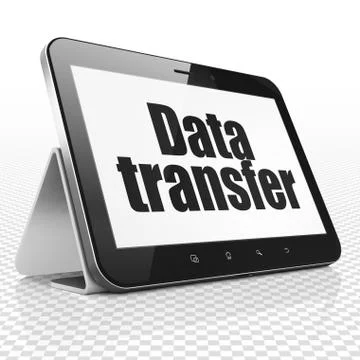 Data concept: Tablet Computer with Data Transfer on display Stock Illustration