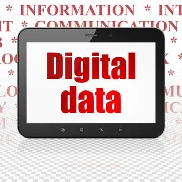 Data concept: Tablet Computer with Digital Data on display Stock Illustration