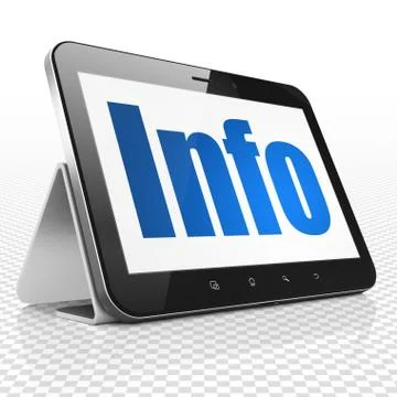 Data concept: Tablet Computer with Info on display Illustrazione stock